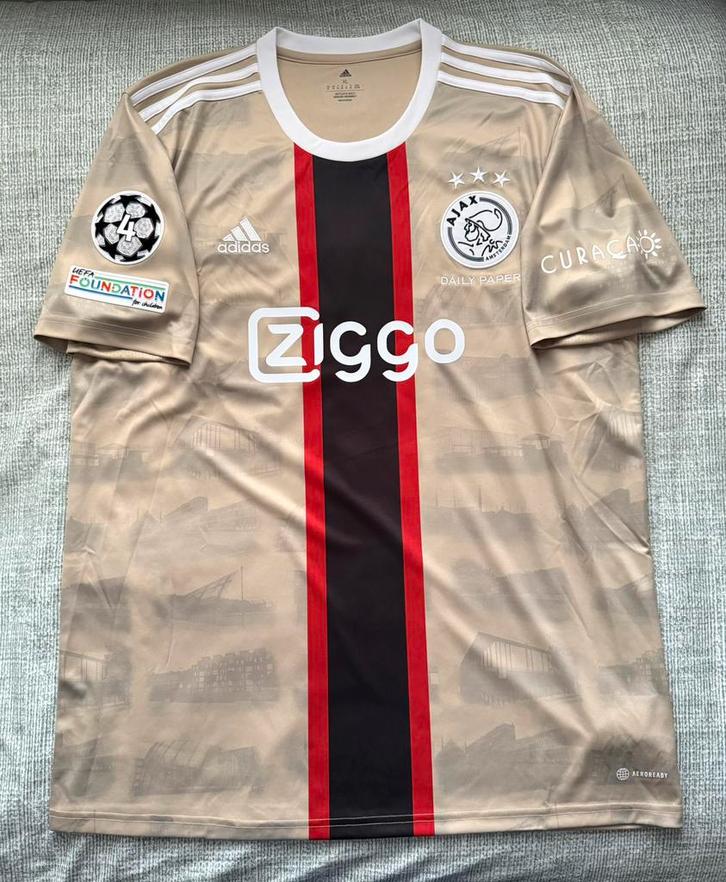 Adidas ajax daily paper shirt (maat XL) timber CL, Kleding | Heren, Sportkleding, Nieuw, Voetbal, Maat 56/58 (XL), Beige, Ophalen of Verzenden