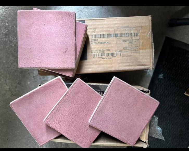 Roze tegeltjes, Doe-het-zelf en Verbouw, Tegels, Zo goed als nieuw, Wandtegels, Keramiek, Minder dan 20 cm, Minder dan 5 m², Ophalen of Verzenden