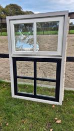 3 stuks houten Kozijnen met Dubbel Glas, Doe-het-zelf en Verbouw, Glas en Ramen, Gevelraam of Ruit, Gebruikt, 80 tot 120 cm, 80 tot 120 cm