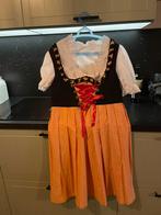 Oranje /zwarte dirndl, Maat 42/44 (L), Ophalen of Verzenden, Overige thema's, Zo goed als nieuw