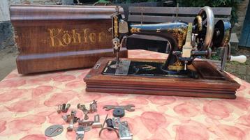 Antieke Kohler Naaimachine - Werkend met Houten Hoes beschikbaar voor biedingen
