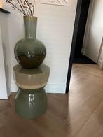 Mooie groene vaas met hoge hals, twee kleurig, Huis en Inrichting, Woonaccessoires | Vazen, Ophalen, Minder dan 50 cm, Groen, Glas