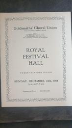Goldsmitch's Choral Union - December 1958, Boeken, Catalogussen en Folders, Folder, Gelezen, Ophalen of Verzenden