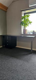 Mdf bureau eiken gefineerd, Huis en Inrichting, Bureaus, Ophalen, Gebruikt