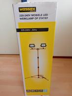 2 mobiele led werklampen op statief, Ophalen, Metaal of Aluminium, Halogeen