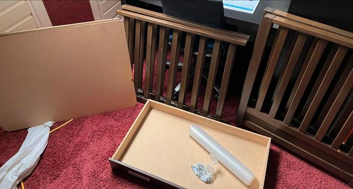 TWF box Lieke met Lade, Kinderen en Baby's, Boxen, Gebruikt, Vierkant, In hoogte verstelbaar, Lade, Wieltjes, Ophalen