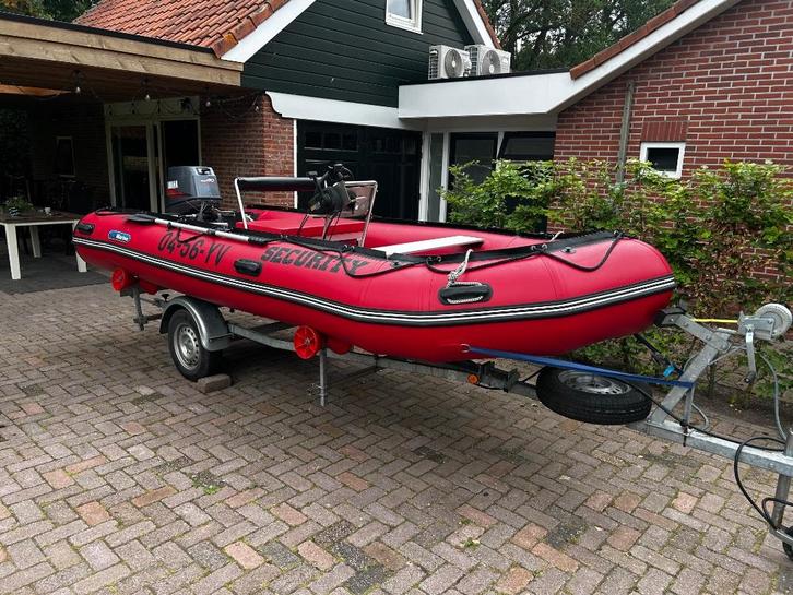 Rubberboot incl. Trailer en motor, Watersport en Boten, Rubberboten, Gebruikt, Overige merken, Aluminium, Minder dan 70 pk, Benzine
