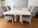 Witte, vierkante eetkamertafel Ivo - Goossens, Ophalen, Gebruikt, Rustiek, Vijf personen of meer