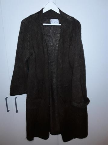 Bohemiana Donkerbruin Lang Wollen Vest Maat One Size beschikbaar voor biedingen