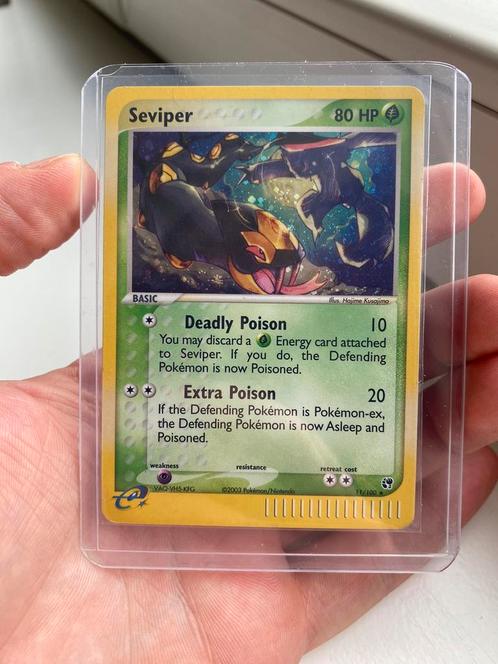 Seviper 11/100 EX Dragen Set holo pokemon kaart, Hobby en Vrije tijd, Verzamelkaartspellen | Pokémon, Zo goed als nieuw, Losse kaart
