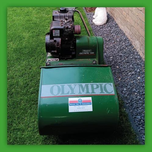 Masport - Olympic 350 kooimaaier, Tuin en Terras, Grasmaaiers, Gebruikt, Benzine-grasmaaier, 30 t/m 39 cm, Kooimesmaaier, Opvangbak