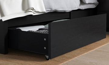 IKEA MALM Bedframe 140x200 cm - Zwartbruin met Lades - afbeelding 2