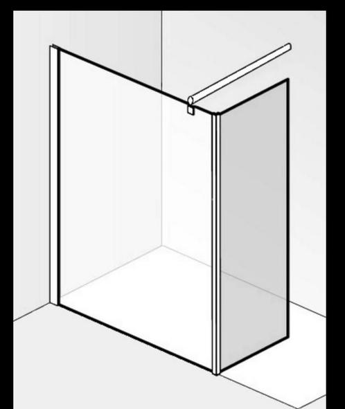 Inloopdouche, douchewanden 100x200 en 30x200cm 8mm, NIEUW, Doe-het-zelf en Verbouw, Sanitair, Nieuw, Douche, Chroom, Ophalen