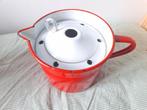 Vintage rode geëmailleerde eierkoker, Ophalen of Verzenden