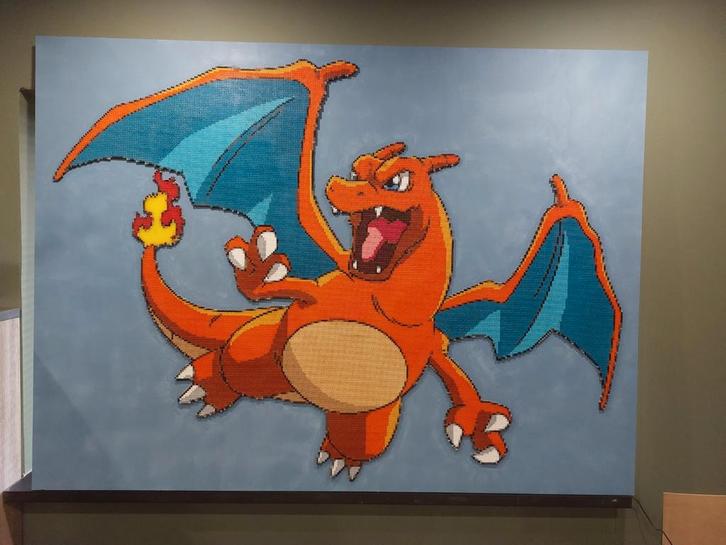 grote Pokémon Charizard pixel art, Antiek en Kunst, Kunst | Overige Kunst, Ophalen