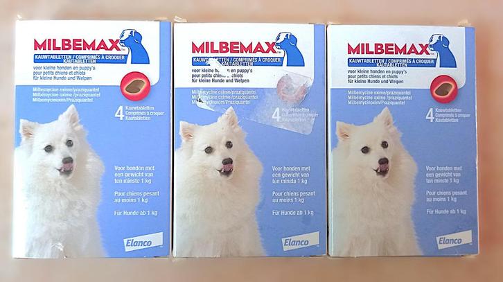 3x4 Milbemax kauwtabletten voor kleine honden en puppies, Dieren en Toebehoren, Honden-accessoires, Ophalen of Verzenden
