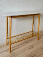 Bamboo Sidetable / Console - 90x30cm wit/bamboe, Huis en Inrichting, Ophalen, Gebruikt, 50 tot 100 cm, 25 tot 50 cm