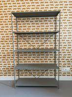 Mooie gepoedercoate grijze open kast., Ophalen, Met plank(en), 100 tot 150 cm, Zo goed als nieuw