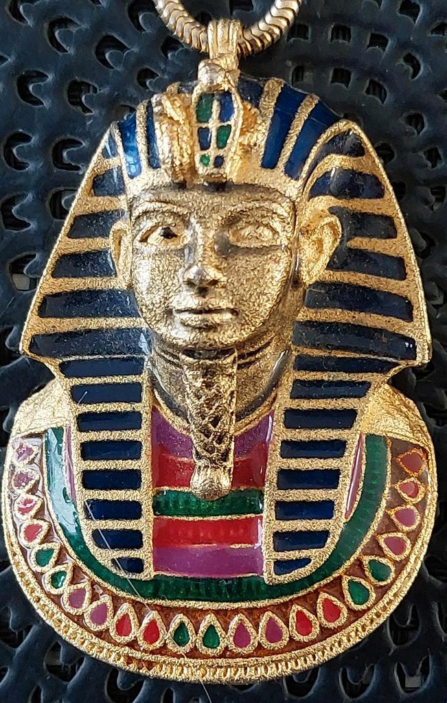 Vintage Egyptische Farao Hanger Ketting, Sieraden, Tassen en Uiterlijk, Kettinghangers, Overige materialen, Ophalen of Verzenden