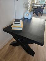 Zwarte salontafel met X poten, Huis en Inrichting, Tafels | Eettafels, Ophalen, 100 tot 150 cm, 50 tot 100 cm, Zo goed als nieuw