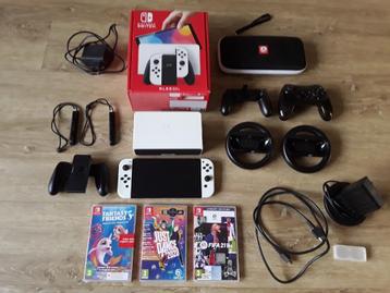 Nintendo Switch OLED in Top Staat + Spellen + Veel Extra's  beschikbaar voor biedingen