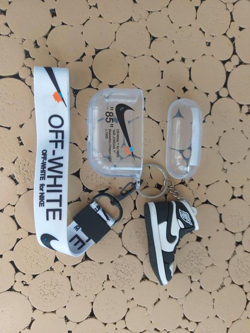 Airpods Hoesje Nike Air Jordan 1 Off-White Transparant 3., Telecommunicatie, Mobiele telefoons | Oordopjes, Nieuw, In gehoorgang (in-ear)