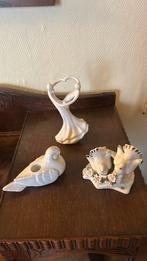 Porselein beeldjes en kandelaar duif / danspaar 20cm, Verzamelen, Beelden en Beeldjes, Ophalen, Gebruikt