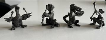Tinnen Beeldjes Dieren Muzikanten Set van 4 stuks Tin Art De beschikbaar voor biedingen