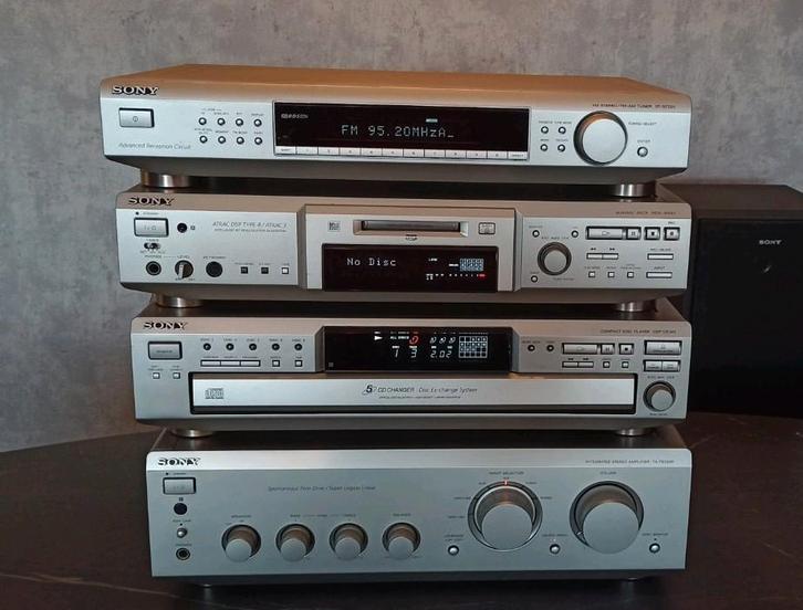 Sony set TA-FE530R CDP-CE345 MDS-JE640 ST-SE520 en speakers, Audio, Tv en Foto, Stereo-sets, Gebruikt, Cd-speler, Tuner of Radio