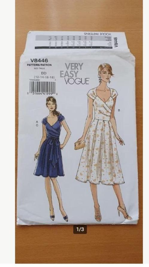 Vogue patroon V 8446 - Very Easy Vogue, Hobby en Vrije tijd, Kledingpatronen, Nieuw, Vrouw, Overige merken, Ophalen of Verzenden