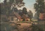 A.W. van Duuren boerderij landschap oud antiek schilderij, Antiek en Kunst, Kunst | Schilderijen | Klassiek, Ophalen of Verzenden
