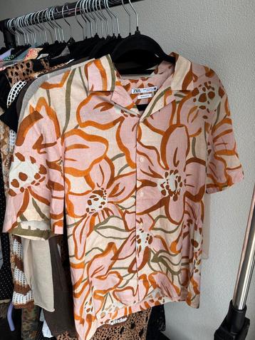 Zara zomerse katoenen blouse met bloemen patroon beschikbaar voor biedingen