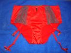 satijn jarretel slipje, Verzenden, Rood, Slip