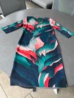 Groen roze/rode Lizzy & Coco jurk, 2 zijden draagbaar, mt M, Kleding | Dames, Maat 38/40 (M), Overige kleuren, Verzenden, Onder de knie
