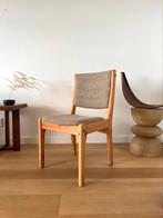 2 Vintage Danish wooden dining chairs brown pine wool, Huis en Inrichting, Stoelen, Gebruikt, Twee, Bruin, Hout