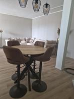 Statafel met 4 stoelen, Gebruikt, 100 tot 150 cm, Rond, Ophalen of Verzenden