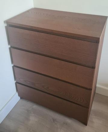 Ikea Malm ladekast met 4 lades (bruin)