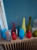 Vele mooie gekleurde vazen, Ophalen of Verzenden, Zo goed als nieuw, Glas, Minder dan 50 cm