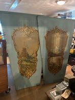 Twee oude Carousel kermis panelen op linnen 1900, Ophalen of Verzenden