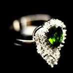 chrome diopside Ring,, Sieraden, Tassen en Uiterlijk, Ringen, Verzenden, Nieuw, 17 tot 18, Met edelsteen
