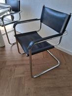 Buisframestoelen, leder, Huis en Inrichting, Stoelen, Ophalen, Zo goed als nieuw, Zwart, Vier
