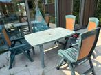 GRATIS Tuintafel + 4 stoelen van Jardin, Tuin en Terras, Ophalen, Gebruikt, Kunststof