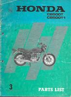Honda CB500 T 500 T1 parts list onderdelenboek, Motoren, Handleidingen en Instructieboekjes, Ophalen of Verzenden, Honda