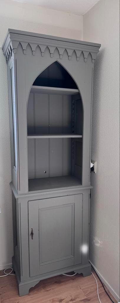 Grijze Grenen Kast - Krijtverf, Huis en Inrichting, Kasten | Boekenkasten, Gebruikt, 50 tot 100 cm, 200 cm of meer, 25 tot 50 cm
