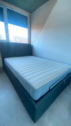 IDANAS gestoffeerd 2 persoons bed met opberger incl. Matras, 90 cm, Tweepersoons, Ophalen of Verzenden, Zo goed als nieuw