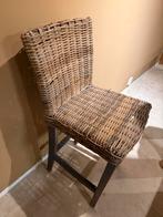 Vintage Riet Barstoel, Ophalen, Gebruikt, Met voetsteun, 60 tot 90 cm