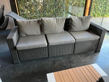 Tuinset Zita - 3 banken, fauteuil, 2 hockers beschikbaar voor biedingen