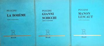 Puccini. Manon Lescaut La Bohème Gianni Schicchi Zang Piano beschikbaar voor biedingen