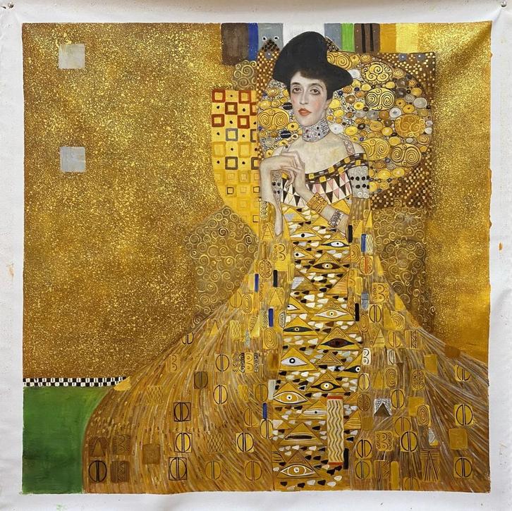 Olieverf replica Gustav Klimt: Adele Bloch-Bauer 1, Antiek en Kunst, Kunst | Schilderijen | Klassiek, Verzenden