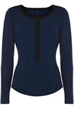 Karen Millen colour block shirt 36, Kleding | Dames, Tops, Blauw, Ophalen of Verzenden, Lange mouw, Zo goed als nieuw